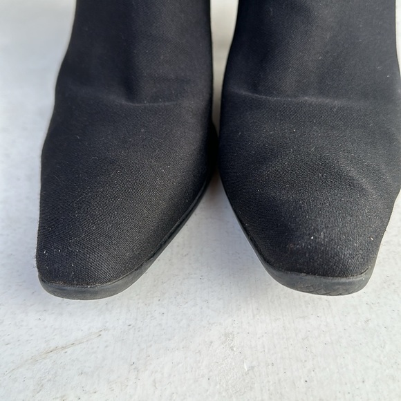 PRADA SPORT | Black Nylon Pointed Toe Kitten Heel Ankle Boots - Picture 3 of 12